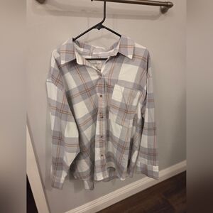 Abercrombie & Fitch Oversized Women's Plaid Button Down Flannel